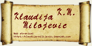 Klaudija Milojević vizit kartica